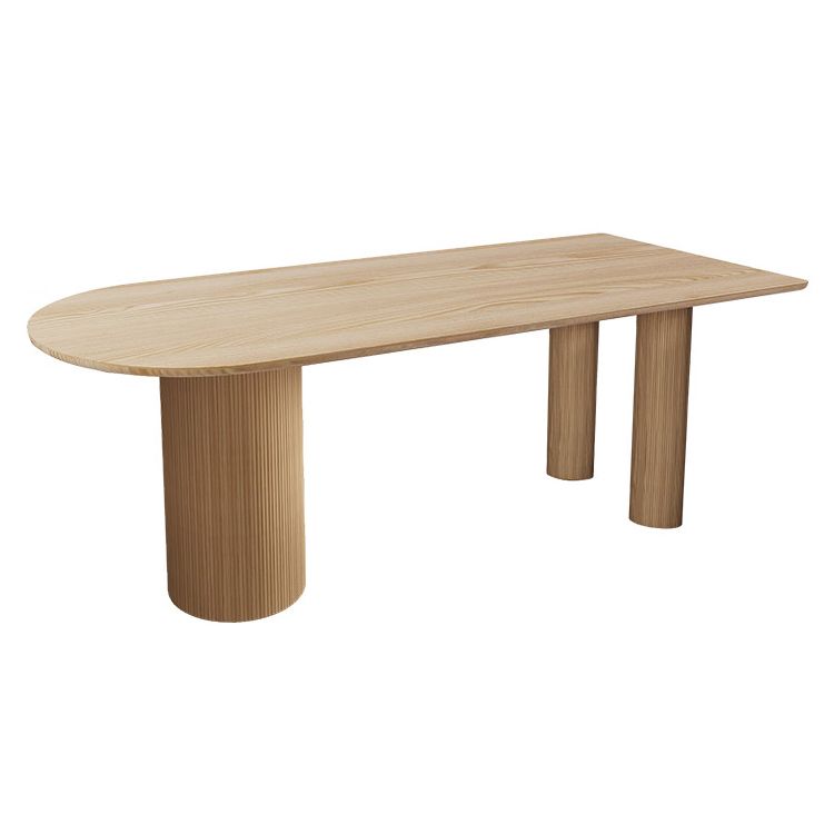 Modern Style Pine Solid Wood Dining Table Double Pedestal Base Freeform Table for Home Clearhalo ' dining_table' 'Dining Tables & Seating' 'Dining Tables' 'furn' 'furn_dining_table' 'Furniture' 'furniture_dining_table' 'Kitchen & Dining Furniture' 'kitchen&dining_furn' 'kitchen' 'kitchen_dining_table' 1200x1200_3b57fcc9-84bf-4970-bbda-b271cbf6a218