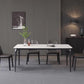 Modern Rectangle Dining Table Stone Top Table with Stainless Steel 4 Legs Clearhalo 'Dining Tables & Seating' 'Dining Tables' 'dining_table' 'furn' 'furn_dining_table' 'Furniture' 'furniture_dining_table' 'Kitchen & Dining Furniture' 1200x1200_3b5911a8-9bbc-4dc7-9102-2adff0742d56