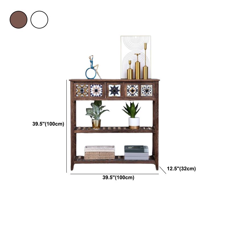 Mid-Century Modern Console Table Rectangle Console Table Floor Shelf Clearhalo 'Console Tables' 'console_tables' 'Entry & Mudroom Furniture' 'furn' 'furn_console_tables' 'Furniture' 1200x1200_3b594a0b-36a7-4b10-bb81-7e41a4f68ae5