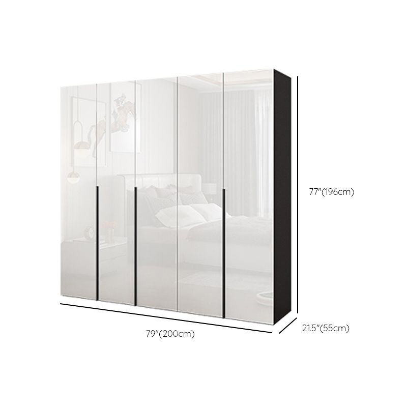 White Colour Wooden Wardrobe Cloth Rod Included Wardrobe Closet with Drawer