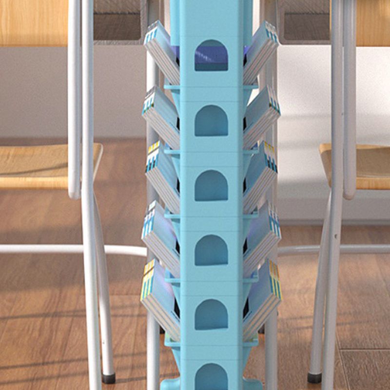 6-Shelf Plastic Ladder Bookcase Contemporary Closed Back Book Shelf Clearhalo 'Bookcases' 'furn' 'furn_bookcases' 'Furniture' 'furniture_bookcases' 'kitchen' 'kitchen_bookcases' 'Living Room Furniture' 'Office Furniture' 1200x1200_3b5a8020-d8e9-476d-8161-27ffdefa0c4e