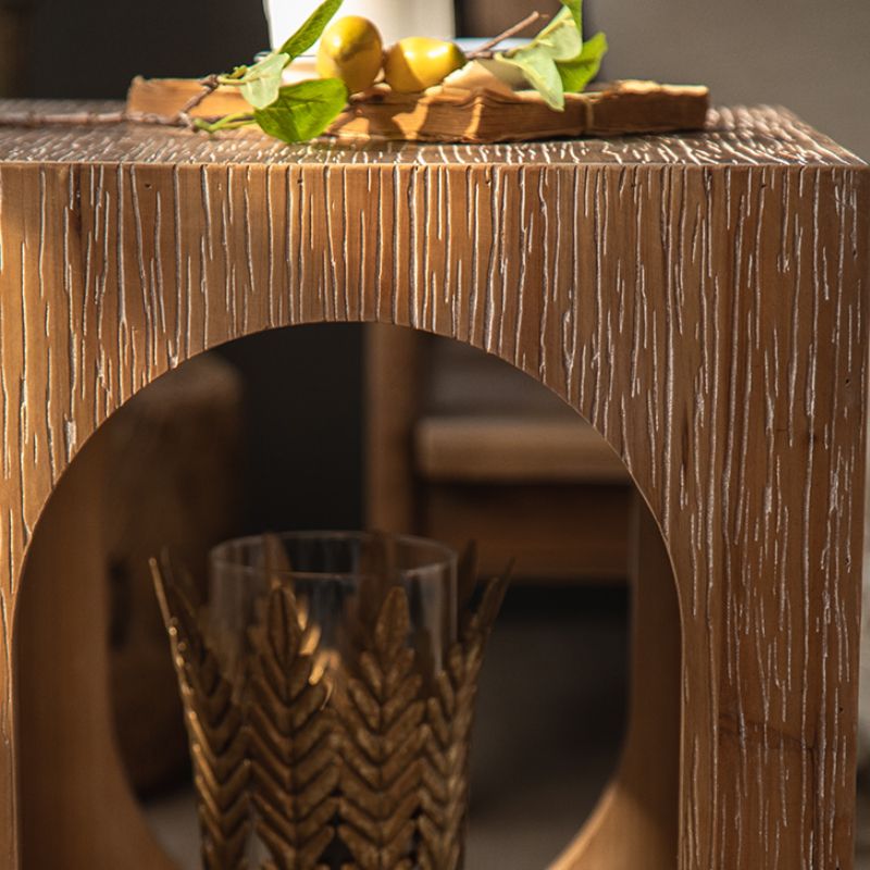 Rustikaler Walnuss Wohnzimmer Destgiertes Massivholzsofa Akzent