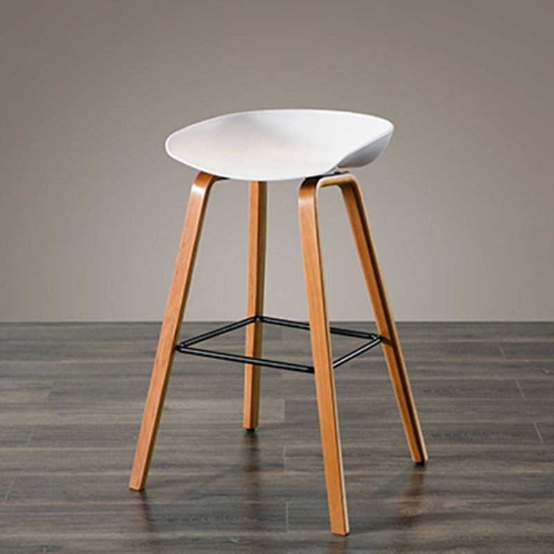 Salon contemporain Jois de bois tabouret de bar arrière basse avec repose-pied