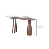 Tavolo da pub rettangolo in legno di pino con doppio piedistallo per soggiorno