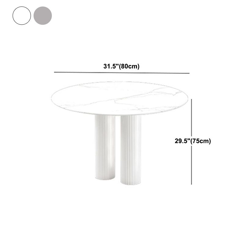 Stone Double Pedestal Dining Table Simplicity Style Dining Room Table for Home Clearhalo ' dining_table' 'Dining Tables & Seating' 'Dining Tables' 'furn' 'furn_dining_table' 'Furniture' 'furniture_dining_table' 'Kitchen & Dining Furniture' 'kitchen&dining_furn' 'kitchen' 'kitchen_dining_table' 1200x1200_3b60a8a1-0bb5-45b2-a93c-2a7ca4d77ab6