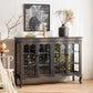 Traditional Curio Cabinet Solid Wood Glass Doors Display Stand Clearhalo 'Display & China Cabinets' 'display_china_cabinets' 'furn' 'furn_display_china_cabinets' 'Furniture' 'Kitchen & Dining Furniture' 1200x1200_3b61ca51-6e43-4ef8-9e0b-fb0d19e49d80