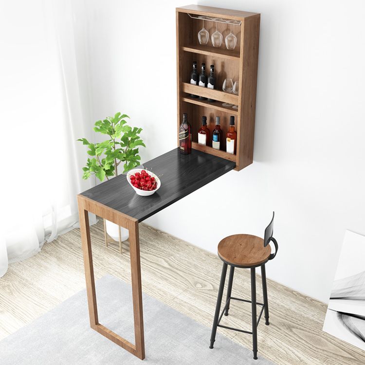 Folding Bar Pub Table Set 1/2/3 Pcs Modern Wood Bar Table and Mateal Frame Stools Clearhalo 'Bar Furniture' 'furn' 'furn_home_bar_bar_sets' 'Furniture' 'Home Bars & Bar Sets' 'home_bar_bar_sets' 'Kitchen & Dining Furniture' 1200x1200_3b61ddca-3c11-404c-aa7b-2c237a6d5f79