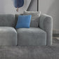 Canapé en velours gris avec chaise 68,9 "d canapé de bras carré avec oreillers
