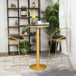 Glam Gold Iron Bar Table 21.6"W Round Top Marble Bistro Table for Breakroom Clearhalo 'Bar Furniture' 'Bar Tables' 'bar_tables' 'furn' 'furn_bar_tables' 'Furniture' 'furniture_bar_tables' 'Kitchen & Dining Furniture' 'kitchen&dining_furn' 'kitchen' 1200x1200_3b624295-e2b1-4871-848f-8f126c6a48b4