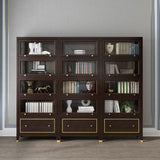 Vertical Glam Standard Bookcase Beech Closed Back Bookcase with Drawer Clearhalo 'Bookcases' 'furn' 'furn_bookcases' 'Furniture' 'Office Furniture' 1200x1200_3b63058e-16d6-4913-8e0d-86b5c27a6ee2
