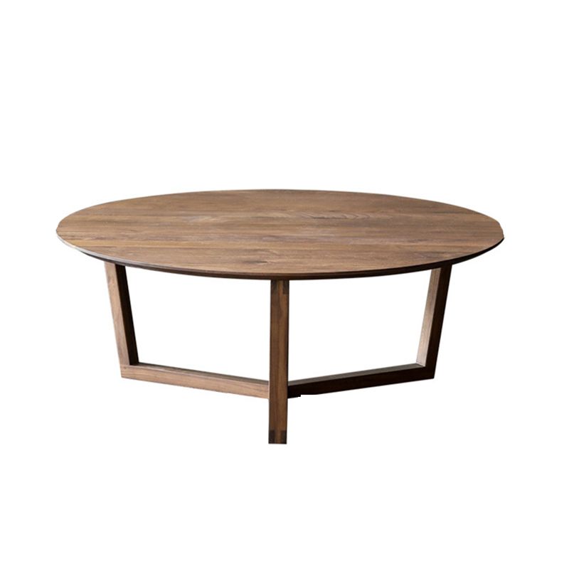 Cross Legs Coffee Table Brone Solid Wood Round Coffee Tables