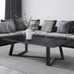 Rectangular Slate with Metal Cross Base Glam Style Coffee Table