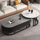 Oval Coffee Table Slate Nesting Coffee Table Set with Black Legs Clearhalo 'Coffee & Accent Tables' 'Coffee Tables' 'coffee_tables' 'furn' 'furn_coffee_tables' 'Furniture' 'Living Room Furniture' 1200x1200_3b6443fc-d1cd-4864-9039-0a534fcf95e4