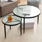 Clear Glass Top Round Coffee Table 3 Legs Cocktail Nesting Table Set Clearhalo 'Coffee & Accent Tables' 'Coffee Tables' 'coffee_tables' 'furn' 'furn_coffee_tables' 'Furniture' 'Living Room Furniture' 1200x1200_3b65156c-cc5b-4e02-a19b-56488b753d6c