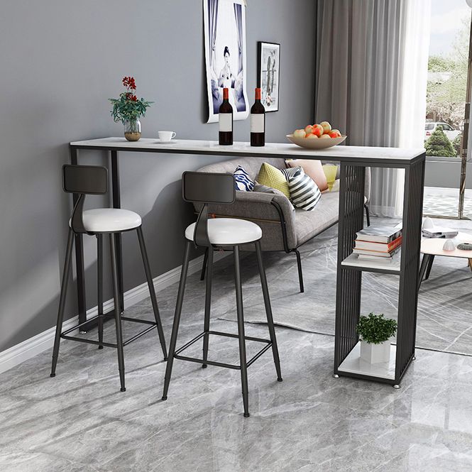 Set da tavolo da pub per barre di stoccaggio glam 1/2/3 pezzi set di barra top in pietra bianca rettangolare