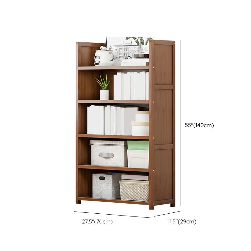 Contemporary Closed Back Bookcase Standard Engineered Wood Bookshelf
