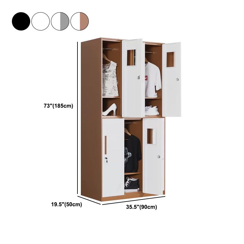 Contemporary Style Wardrobe Metal Home Wardrobe Closet with Doors Clearhalo 'Armoires & Wardrobes' 'armoires_wardrobes' 'Bedroom Furniture' 'furn' 'furn_armoires_wardrobes' 'Furniture' 1200x1200_3b675009-e11f-4c0f-9a11-637606a296ea