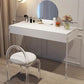 Modern 29.53" H Clear Acrylic Vanity Table Set with Mirror and Stool in White