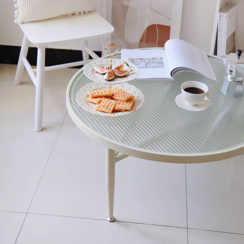 Eisen 3 Beine runder Couchtisch mit Glas Top Cocktailtisch