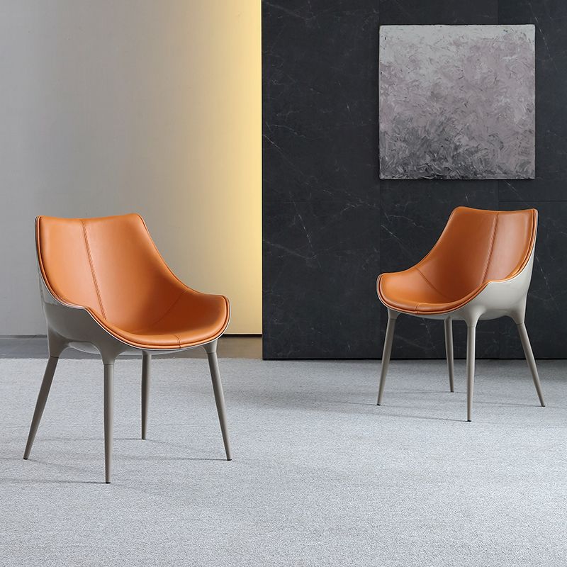 Contemporary Style Dining Side Chairs Kitchen Arm Side Chair with Metal Legs (Set of 2) Clearhalo ' kitchen&dining_furn' 'Dining Chairs' 'Dining Tables & Seating' 'dining_chair' 'furn' 'furn_dining_chair' 'Furniture' 'furniture_dining_chair' 'Kitchen & Dining Furniture' 'kitchen' 1200x1200_3b6b8848-6b63-4caa-84c8-f5717abef91e