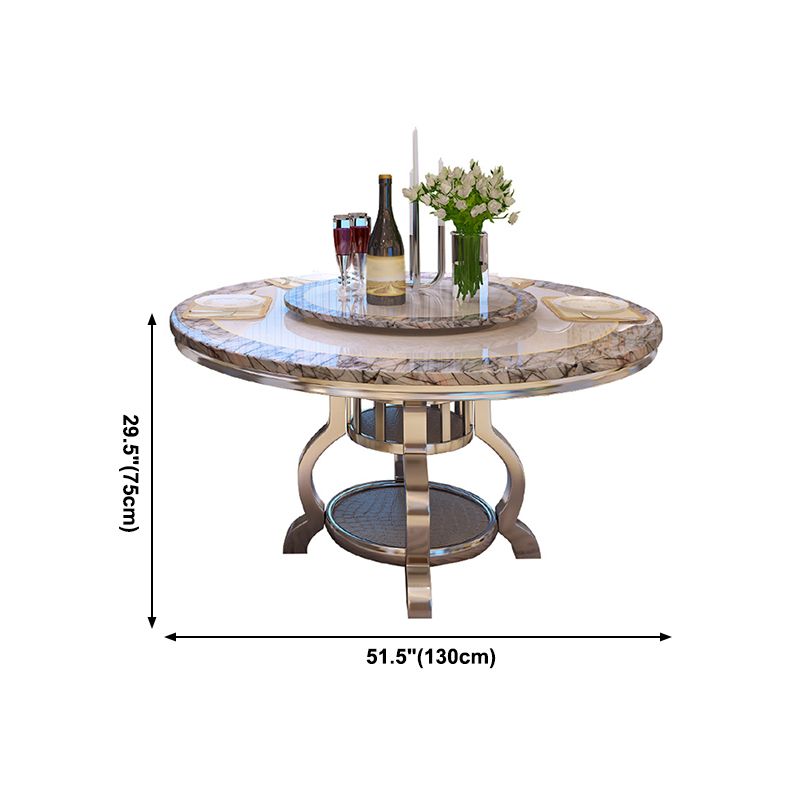Luxury Style Marble Dining Table Single Pedestal Base Round Table for Dining Room Clearhalo ' dining_table' 'Dining Tables & Seating' 'Dining Tables' 'furn' 'furn_dining_table' 'Furniture' 'furniture_dining_table' 'Kitchen & Dining Furniture' 'kitchen&dining_furn' 'kitchen' 'kitchen_dining_table' 1200x1200_3b6b9bcd-efda-4adf-9a92-b25244384e9b