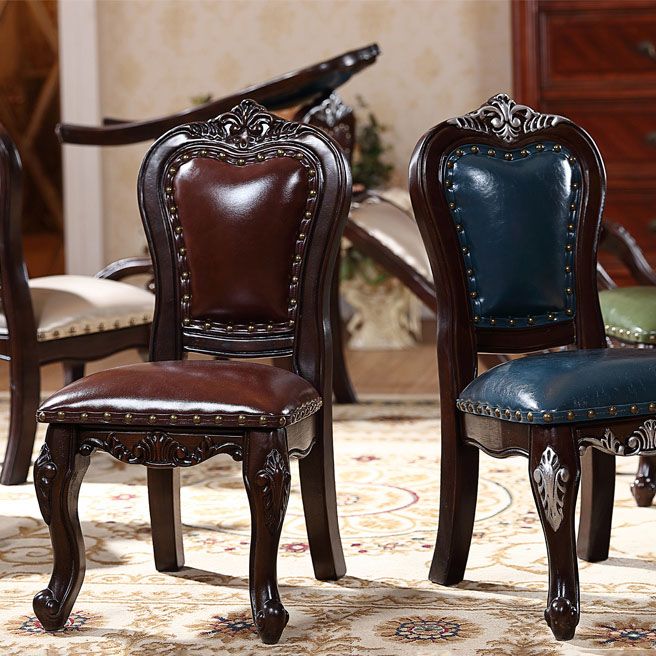 Victoria Style Rubberwood Chairs Open Back Side Kitchen Chairs Set Clearhalo ' kitchen&dining_furn' 'Dining Chairs' 'Dining Tables & Seating' 'dining_chair' 'furn' 'furn_dining_chair' 'Furniture' 'furniture_dining_chair' 'Kitchen & Dining Furniture' 'kitchen' 1200x1200_3b6bb55f-4147-40c0-839f-3ed1eb21c6df