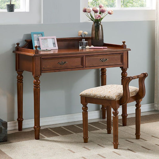 Bureau de bureau en bois de style contemporain Desk de tâche de forme rectangulaire avec 2 tiroirs pour la maison