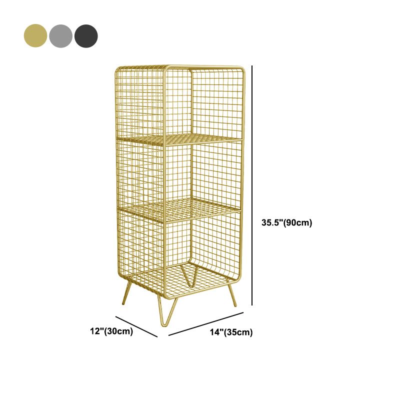 Metal Nightstand with Legs Glam Night Table with Shelves in Silver/Gold/Black Clearhalo 'Bedroom Furniture' 'furn' 'furn_night_stand' 'Furniture' 'night_stand' 'Nightstands' 1200x1200_3b6cece2-0980-4e40-b57e-b9a59d316360