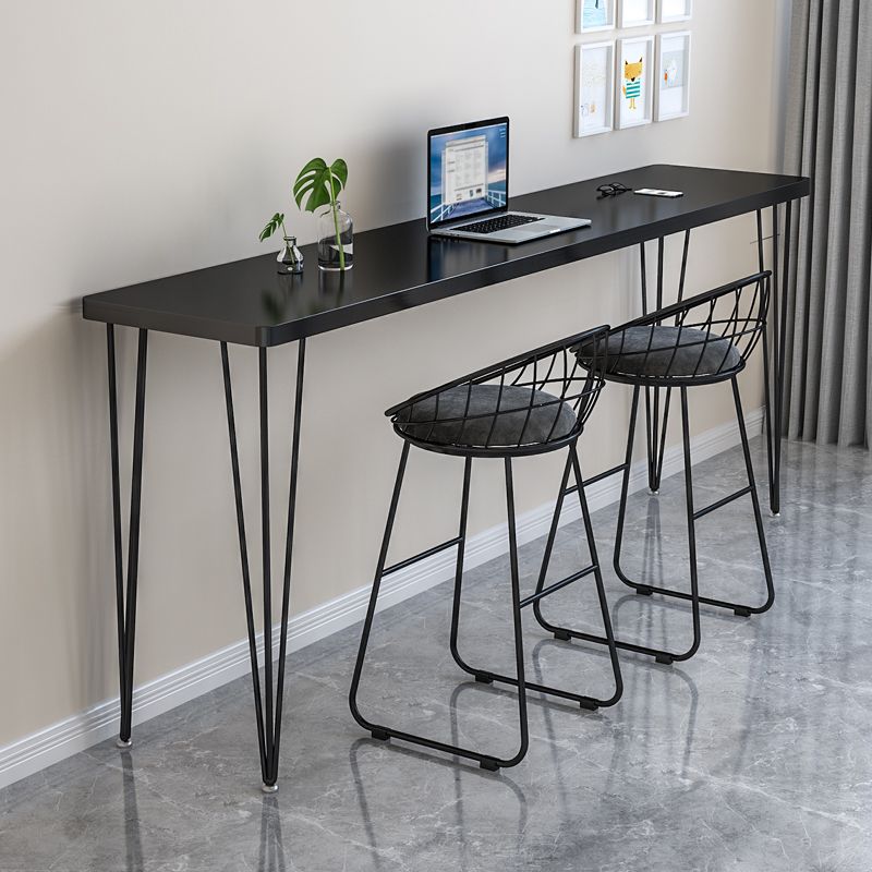 Wood Bar Dining Table Modern Rectangle Bar Table with Four Legs base for Dining Room Clearhalo 'Bar Furniture' 'Bar Tables' 'bar_tables' 'furn' 'furn_bar_tables' 'Furniture' 'furniture_bar_tables' 'Kitchen & Dining Furniture' 1200x1200_3b6d27c5-eb92-4b3a-b2d1-dc12f527670e