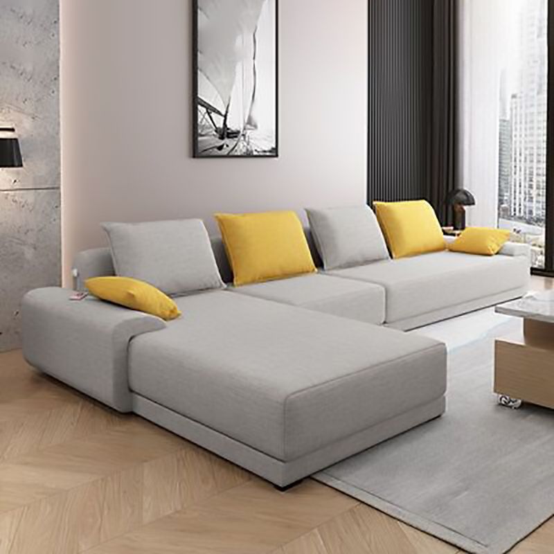 Modern Loose Back Removable Cushions Sofa with Reversible Chaise Clearhalo 'furn' 'furn_sectionals' 'Furniture' 'furniture_sectionals' 'kitchen' 'kitchen_sectionals' 'Living Room Furniture' 'Sectionals' 1200x1200_3b6de3ee-38d8-41fc-a9db-733e32d7a7ed