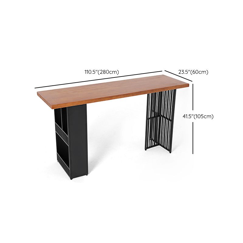 Juego de mesa y taburete de bar industrial rectangular de 1/7 piezas de altura de mostrador