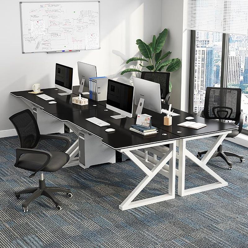 Zeitgenössischer Holz Office Desk Antique Finish Computer Desk mit Metallbeinen