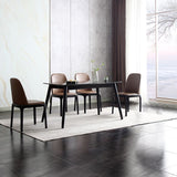 Nordic Style Side Solid Dining Room Chair Leather Parsons Chair for Home Use Clearhalo ' kitchen&dining_furn' 'Dining Chairs' 'Dining Tables & Seating' 'dining_chair' 'furn' 'furn_dining_chair' 'Furniture' 'furniture_dining_chair' 'Kitchen & Dining Furniture' 'kitchen' 1200x1200_3b6eb3a8-da2b-4399-9849-2d59f8829d00