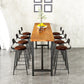 Modern 1/9 Pieces Bar Table Set Rectangle Pine Wood Counter Table for Milk Tea Shop