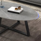 Slate Oval Coffee Table Cross Legs Single Table for Living Room Clearhalo 'Coffee & Accent Tables' 'Coffee Tables' 'coffee_tables' 'furn' 'furn_coffee_tables' 'Furniture' 'Living Room Furniture' 1200x1200_3b7169e2-abd5-4f0b-b90d-de31ac208f5d