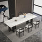 Table à manger de style industriel Table rectangulaire en pierre frittée pour salle à manger