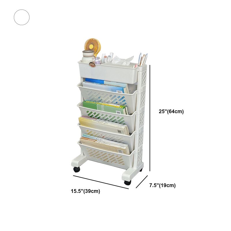 Modern & Contemporary Shelf Bookcase  Plastic/Acrylic Bookshelf with Caster