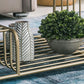 Mesa de centro rectangular Glam con 3 estantes y mesa de cóctel con tapa de mármol