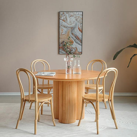 Set di tavoli da pranzo rotondo minimalista 1/2/3/4/5/7 PETI Dinette di pino