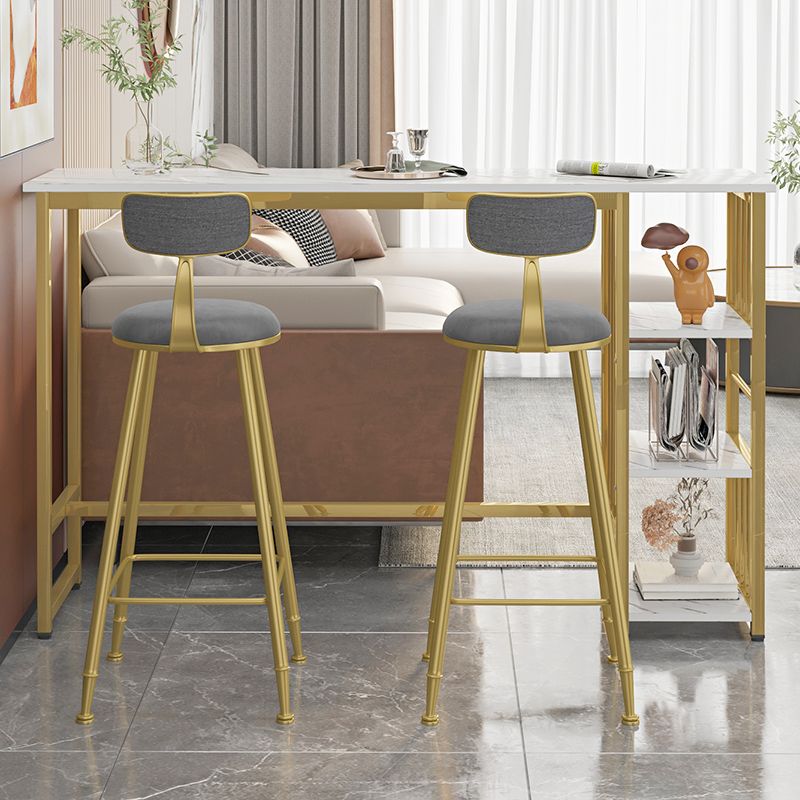 Mesa de bar rectangular con tapa de madera sintética, mesa de pub moderna con estructura de metal