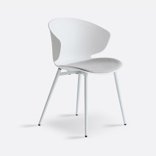 Silla de comedor de plástico con ala de ala tapizada de comedor moderno