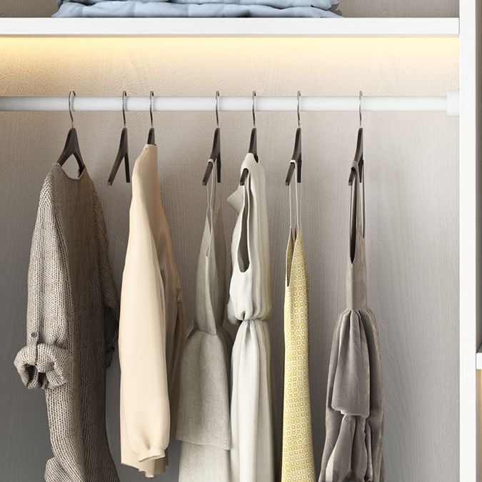 Wit High Gloss Garderobe Armoire Modern Engineered Wood Garderobe