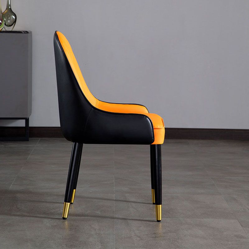 Scandinavian Upholstered Dining Chairs Arm Solid Back Dining Side Chair Clearhalo 'Dining Chairs' 'Dining Tables & Seating' 'dining_chair' 'furn' 'furn_dining_chair' 'Furniture' 'Kitchen & Dining Furniture' 1200x1200_3b7ee079-bfec-459f-a71e-489b04af2b9a
