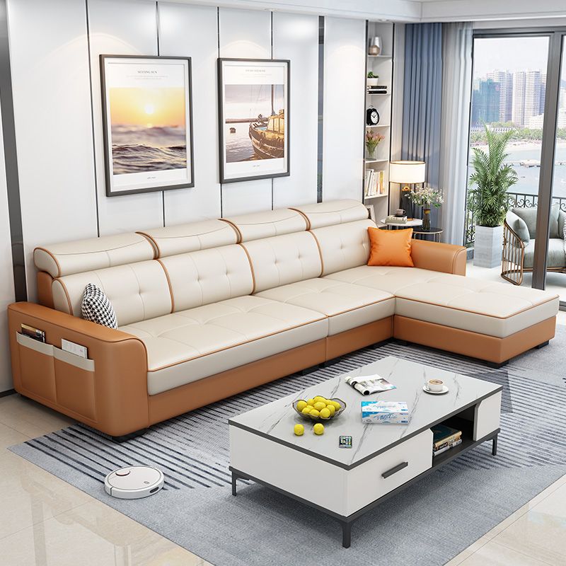 106.3"L x 57.09"W x 35.43"H Fabric Adjustable High Back Sectionals Sofa with Storage Clearhalo 'furn' 'furn_sectionals' 'Furniture' 'furniture_sectionals' 'kitchen' 'kitchen_sectionals' 'Living Room Furniture' 'Sectionals' 1200x1200_3b7f0111-75db-4f98-9e94-8689e4f9b2d8