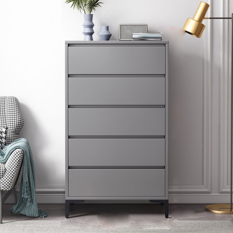 Cassettiera moderna per camera da letto, in legno ingegnerizzato, colore grigio, con cassetti