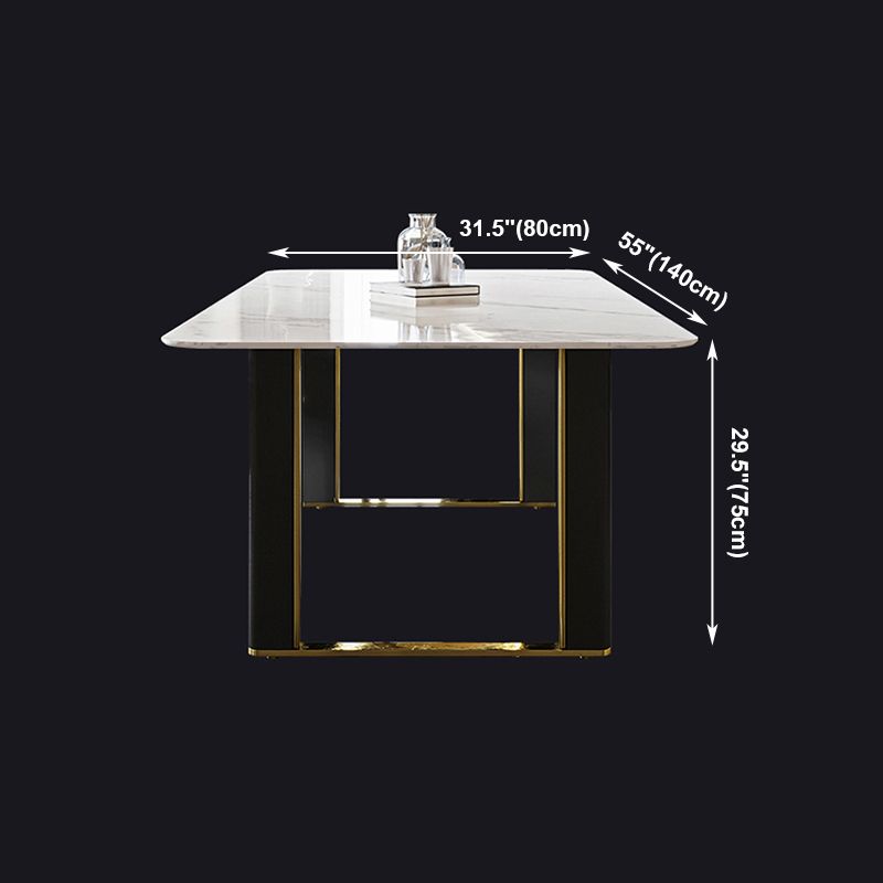 Traditional Luxury Dining Table Rectangle Sintered Stone Dining Table with Sled Base Clearhalo ' dining_table' 'Dining Tables & Seating' 'Dining Tables' 'furn' 'furn_dining_table' 'Furniture' 'furniture_dining_table' 'Kitchen & Dining Furniture' 'kitchen&dining_furn' 'kitchen' 'kitchen_dining_table' 1200x1200_3b804464-9b3c-4f54-b973-e49e79321ef7