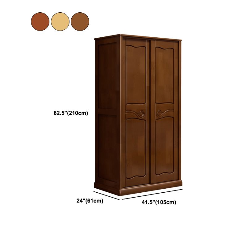 Traditional Sliding Wardrobe Cabinet Rubberwood Wardrobe Armoire Clearhalo 'Armoires & Wardrobes' 'armoires_wardrobes' 'Bedroom Furniture' 'furn' 'furn_armoires_wardrobes' 'Furniture' 1200x1200_3b80b9fb-1207-4cb0-9c1e-112a964ccd07