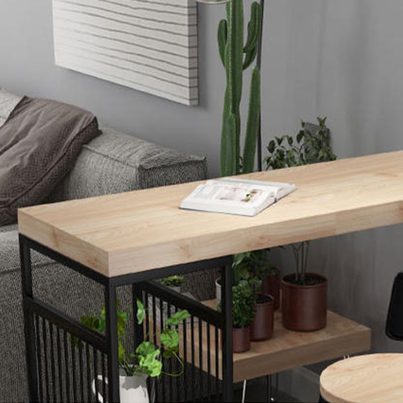 Juego de mesa de Pub con barra de pedestal doble, mesa y taburetes de Bar de madera maciza y hierro, 3 uds.