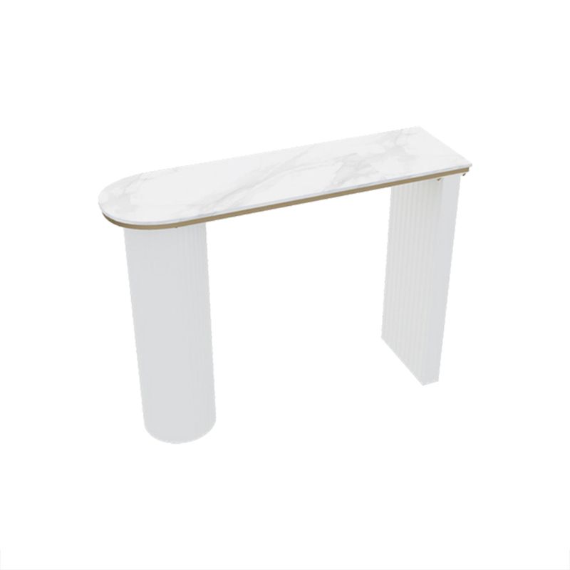 Stone Bar Dining Table Modern Oval Bar Table with Double Pedestal for Kitchen Dining Room Clearhalo 'Bar Furniture' 'Bar Tables' 'bar_tables' 'furn' 'furn_bar_tables' 'Furniture' 'furniture_bar_tables' 'Kitchen & Dining Furniture' 1200x1200_3b821bc7-791d-42cd-b4c7-a8f2dc19983c