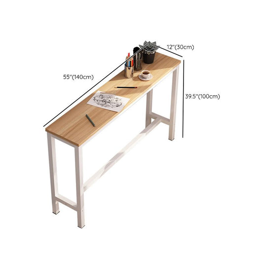 工業金属架台ベースバーテーブル長方形の木材上のカウンター高さテーブル
